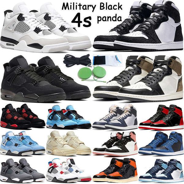 

2022 military black cat 4s basketball shoes men women sail university blue infrared 4 red thunder white oreo royalty bred panda mens trainer
