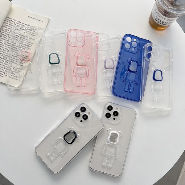 

wholesale apple transparent cell phone cases compatiable for apple 13/xr/12/pro max hollow violent bear