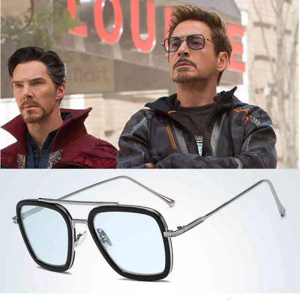 Tony Stark Estilo de vôo de alta qualidade óculos de sol homens Design de marca de sol óculos Oculos de Sol UV400