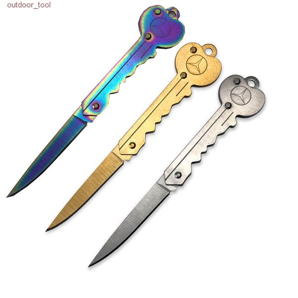 Coltello chiave pieghevole all'ingrosso Acciaio inossidabile Mini equipaggiamento di sopravvivenza Strumento EDC Coltello da tasca Coltello da frutta portatile Coltelli da campeggio per escursionismo