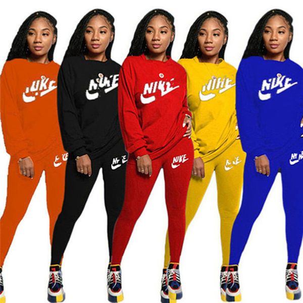

2022 brand designer women letter tracksuits plus size s-3xl winter fall solid color casual 2 piece set hoodies pants crew neck sports suit l, Gray