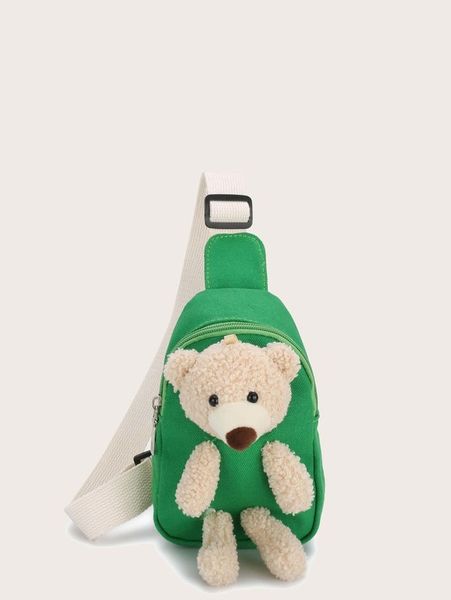 

kids cartoon bear decor sling bag she