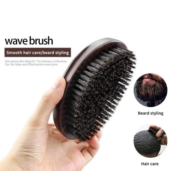 

man boar bristle for mens mustache shaving face massage hair cleaning brush beech comb drop 220708, Silver