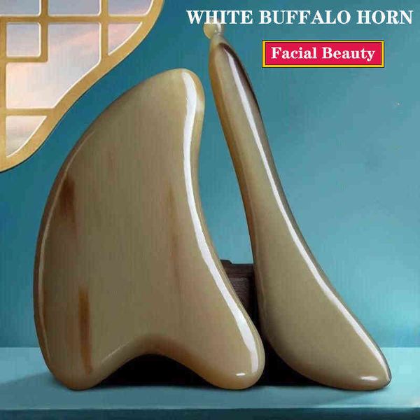 

natural ox horn gua sha board & face lift massage stick set eye facial beauty back scraping skincare oil spa physiotherapy tools 220510
