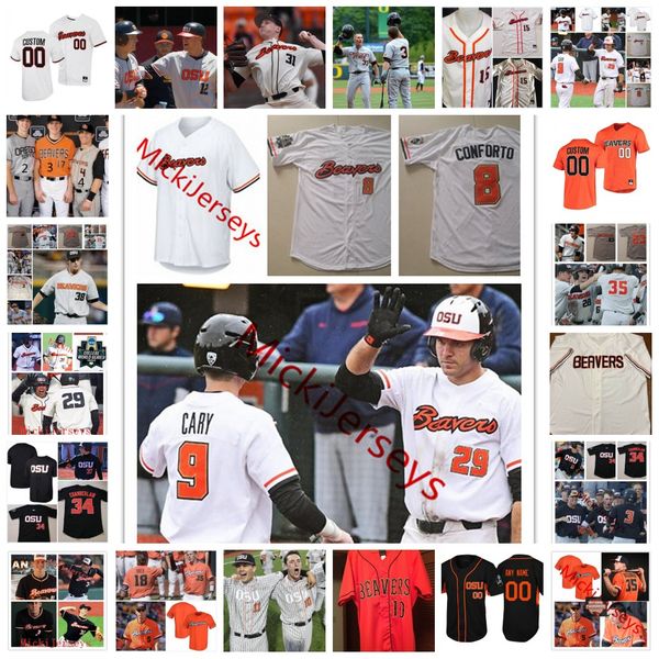 

ncaa custom oregon state beavers stitched baseball jersey 4 steven kwan 8 michael conforto 9 andy armstrong adley rutschman jacoby ellsbury, Black