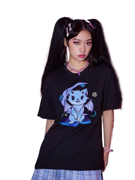 

romwe x gt anime cartoon graphic tee u61e#, White