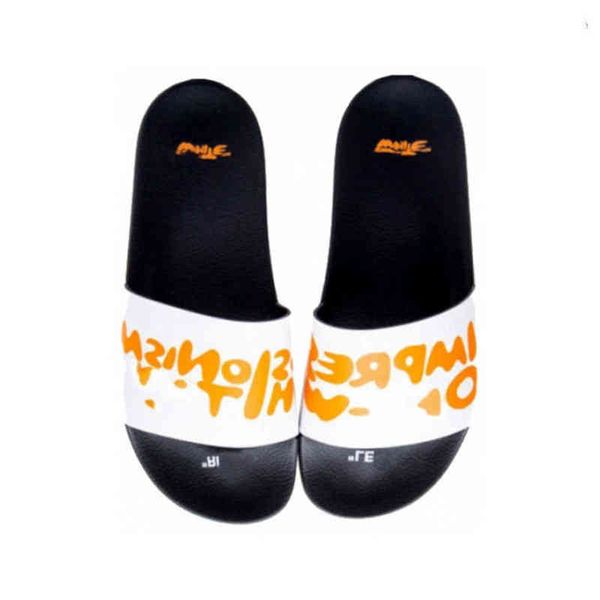 

luxury offs mens womens slippers home office fashion sandals beach slide classic summer slipper casual female shoes print stripes leather so, Black