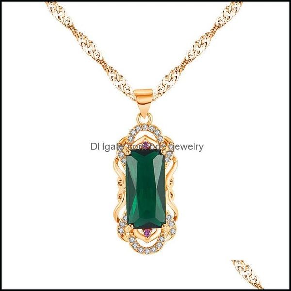 

pendant necklaces baguette brazilian rich green tourmaline gemstone necklace diamond-encrusted red zircon sier drop delive bdejewelry dhvpo, Silver