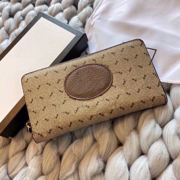 Pochette Borsa da donna Portafoglio con patta Porta carte Nuove borse singole Stampe di lettere classiche Tasca interna con cerniera Borse di tela in vera pelle