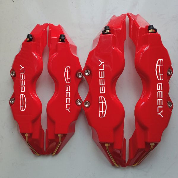 

4 or 2 pcs red plastic with white sticker disc brake caliper cover for geely geometry gx3 emgrand ec7 x7 ck tugella lc panda mk