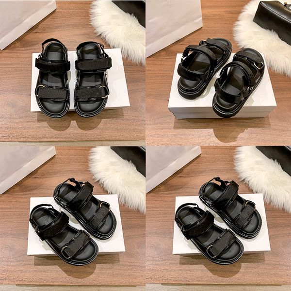 

2022 fashion men women sandals slippers slide in oblique jacquard summer man woman slipper nylon bands soft rubber sole scuffs, Black