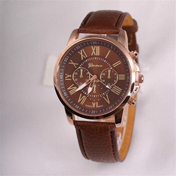 

new arrive geneva watch simple lady womens watches whole factory clock for women girl student ladies watch sell watc241f, Slivery;brown