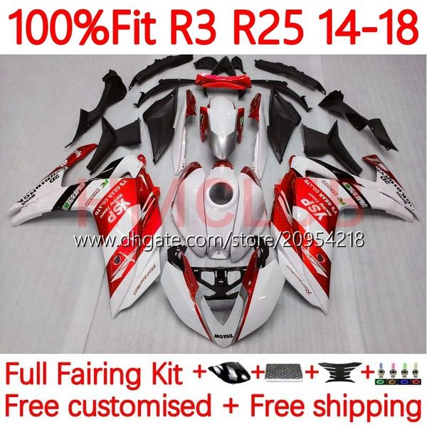 Spritzguss-Verkleidungen für Yamaha YZFR3 YZF-R25 YZFR25 14–18 Karosserie 30 Nr. 7 YZF R 3 25 R3 R25 14 15 16 17 18 YZF-R3 2014 2015 2016 2017 2018 OEM Body Kit Metall rot