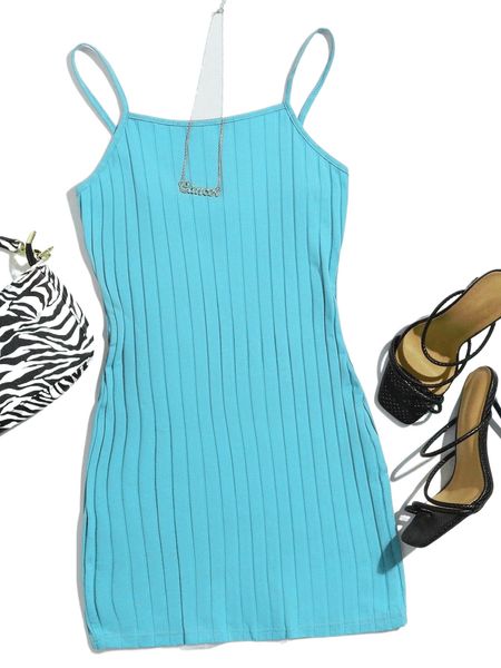 

ribbed cami bodycon mini dress s0ia#, Black;gray