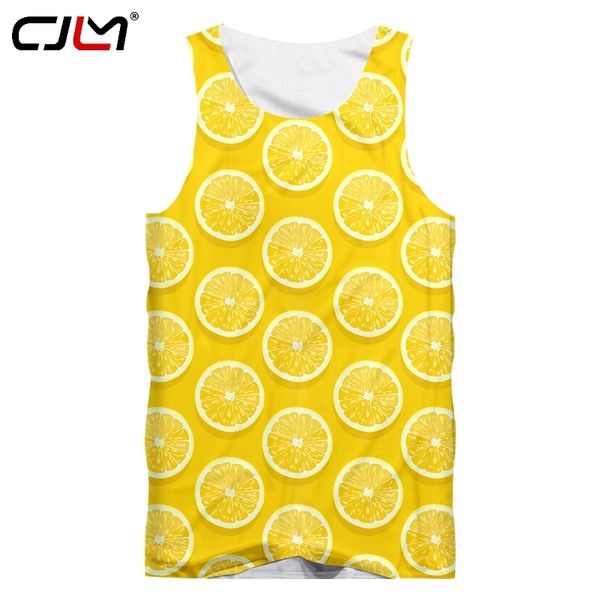 3D Fruta Limão Amarelo Mens Tank Top Impresso Tema Fresco Homem Unisex Grande Tamanho Casual 220623