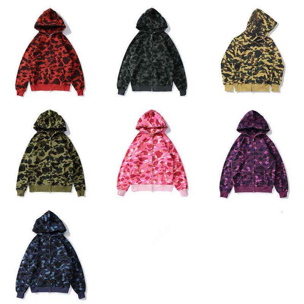

mens designer hoodie full zip up shark hoodies for woman black camouflage jacket blue hoody hooded sweatshirt man womens warm long sleeve