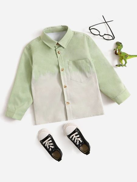 

toddler boys ombre pocket patched button up coat she, Blue;gray