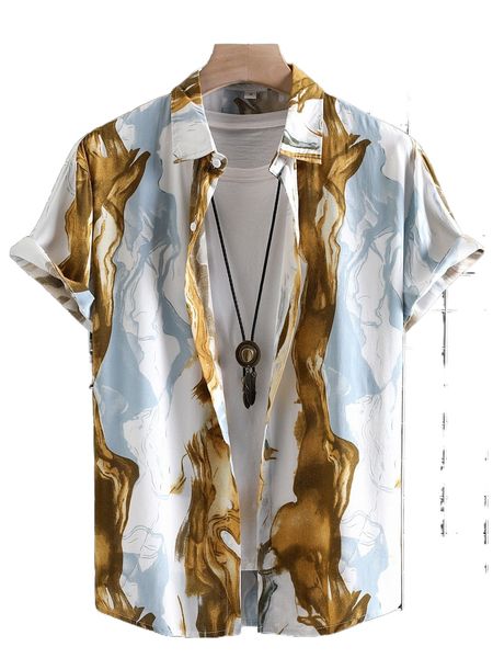 

men random marble print shirt without tee h3wr#, White;black