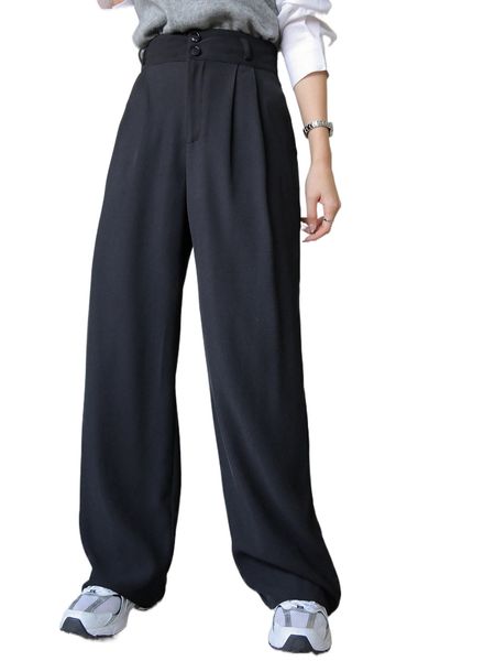 

dazy high waist plicated detail pants 12me#, Black;white