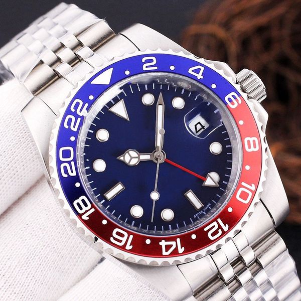 

designer mens watch automatic mechanical business swimming watch with case stainless steel waterproof luminous classic fashion multicolor de, Slivery;brown