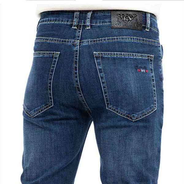 

men's jeans men's spring and summer blue jeans slim fit small straight tube korean version elastic pants brand 0b78