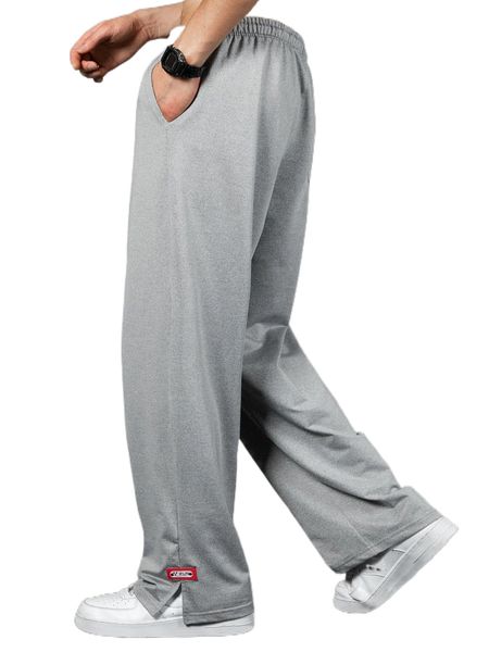

men letter patch split hem sweatpants m5pg#, Black