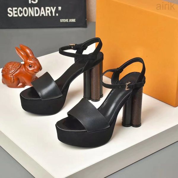

designer women high heel sandals lady slippers classic ankle women shoes wedding prom sandle, Black