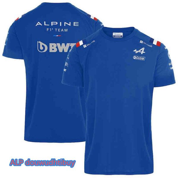 

alpine f1 team 2022 t-shirt alonso 14 motorsport blue black racing jersey formula one car fan short sleeve breathable clothing y9ly, White;black