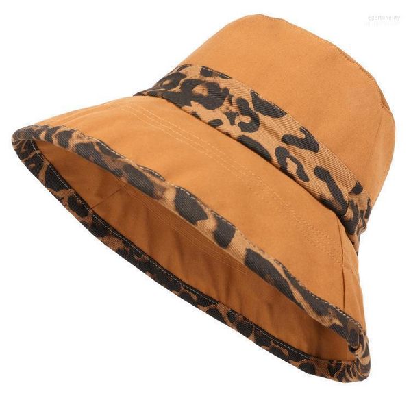 Feanie/crânio Caps Fisherman Hat da primavera e Protetor solar de verão Lazer ao ar livre Viagem ao ar livre Prinha de leopardo largo Sun Women1 eger22