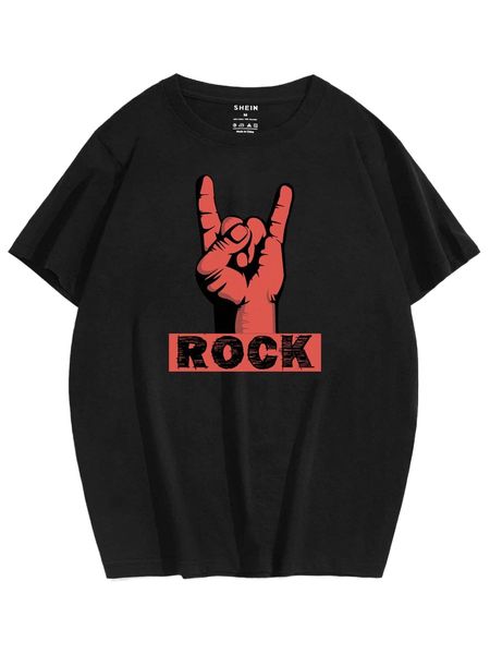 

men gesture & letter graphic tee 10gw#, White;black