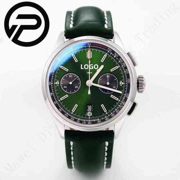 

custom gf original 43mm316 steel 7750 movement sapphire glass mirror b01 chronograph watch, Slivery;brown