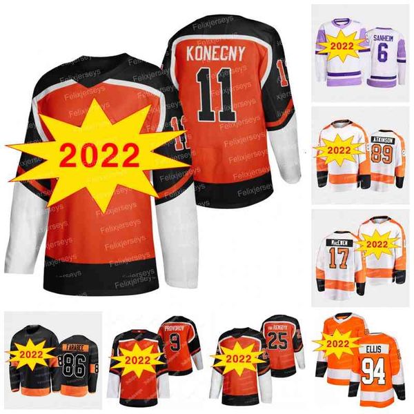 

11 travis konecny cam atkinson flyer jersey james van riemsdyk joel farabee ivan provorov travis sanheim zack macewen scott laughton oskar, Black