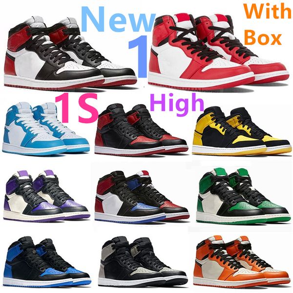 1s High OG Rebellionaire Basketballschuhe Cactus Jack Jumpman 1 Ghost Green KO Bred Patent Herren Heritage Turbo Green Gold Top Sneakers Trainer mit Box Große Größe 13 14