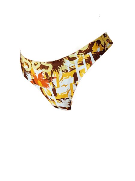 

letter & tropical print no show microfiber thong t7k3#, Black;red