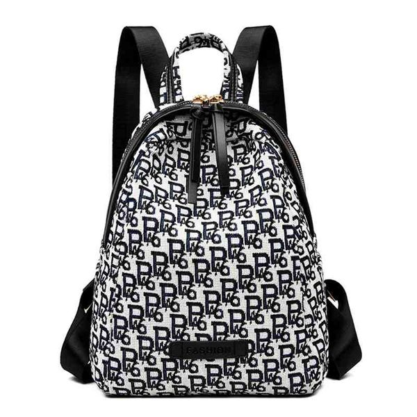 

backpack women's new printed backpack simple large capacity canvas schoolbag leisure bag bags