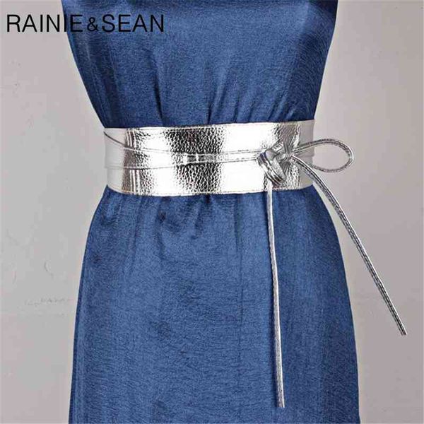 

rainie belts sean women pu leather belt soft wide self tie wrap wedding designer brand ladies for dresses 76wj, Black;brown