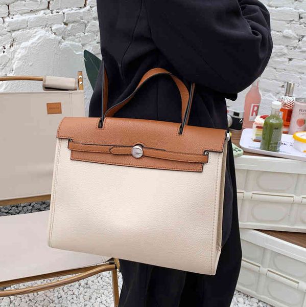 

bags designer women kel1yss color bag women's 2022 contrast fashion hand-held one shoulder advanced sense of f ds4d