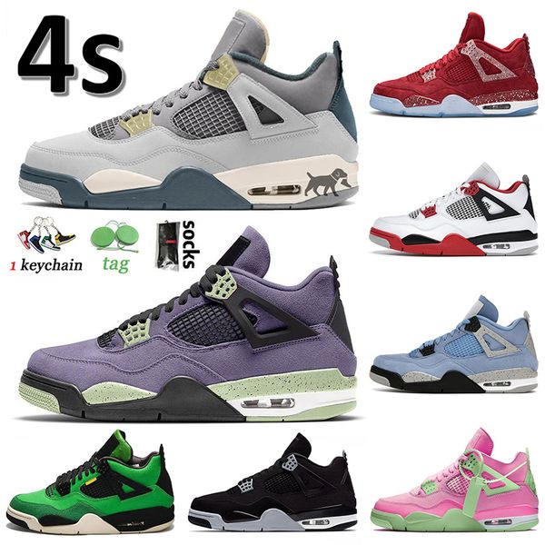 

2022 jumpman 4s basketball shoes craft canyon purple manila black canvas sail university off blue fire red bred taupe haze mens