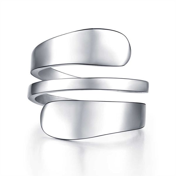 

women's silver stainless steel ring, fashion 3-row crimp, women's jewelry