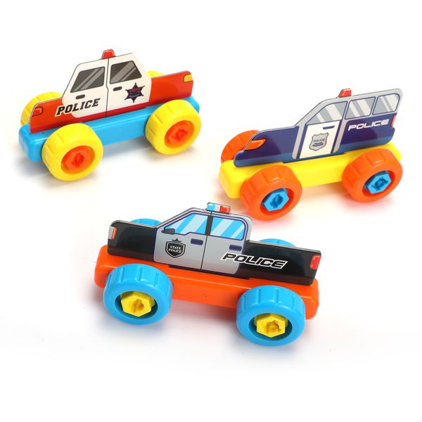 

colorful diy puzzle game assembly police car educational toys for toddles