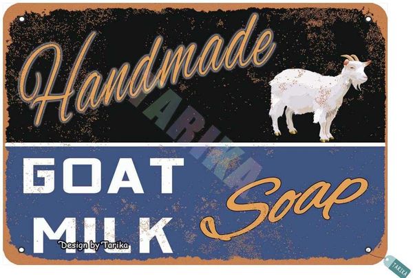

handmade goat milk soap metal vintage tin sign wall decoration 12x8 inches for house room cafe bars restaurants pubs man cave