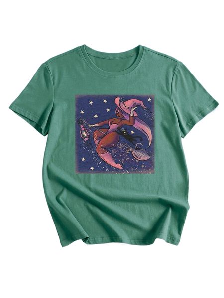 

romwe x hanbutvintage figure graphic tee h2jc#, White