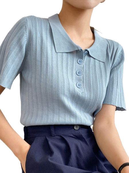 

dazy polo neck ribbed knit h3dq#, White;black