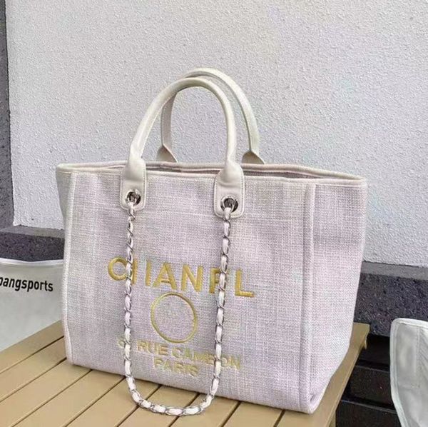 

brand luxury fashion embroidered beach bags ch designer women canvas evening handbags classic female big shopping handbag large capacity lad