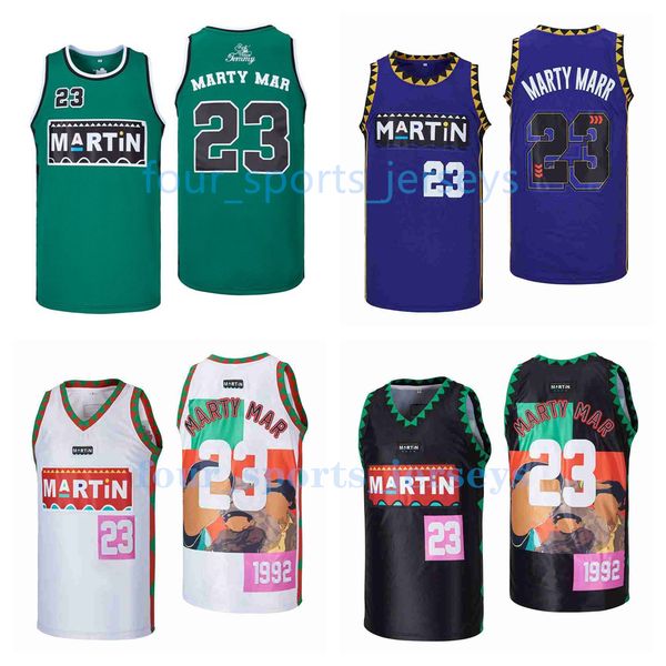 

movie basketball jerseys 23 marty mar men size s-xxl, Black;red