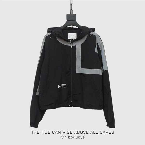 

men's jackets heliot emil 2022 spring / summer 3m reflective color blocking assault jacket loose tide brand he hoodie coat men and wome, Black;brown