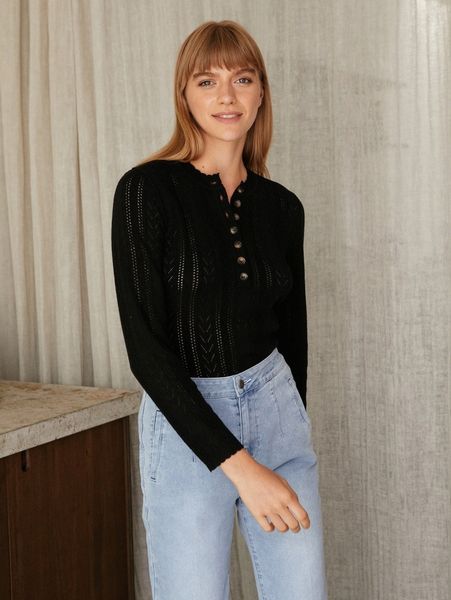 

motf premium wool mix openwork knit u9vd#, White;black