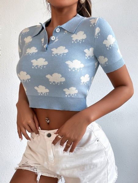 

cloud pattern ribbed knit s7is#, White;black