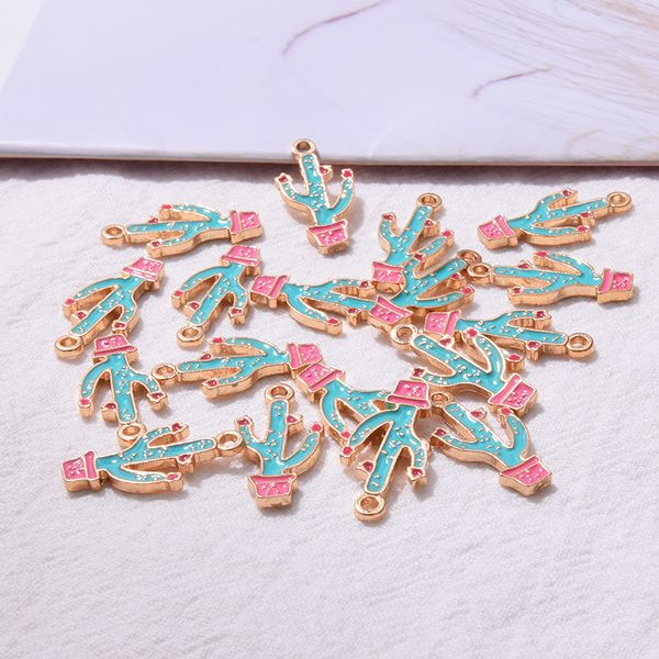 

diy handmade oil drip alloy cactus jewelry accessories jewelry material wholesale 1222786