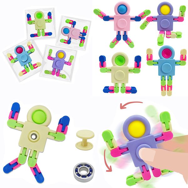 Astronauta faixas malucas Spinner Snap e Click Fidget Toys Game Dinger Sensory Toys Snake quebra